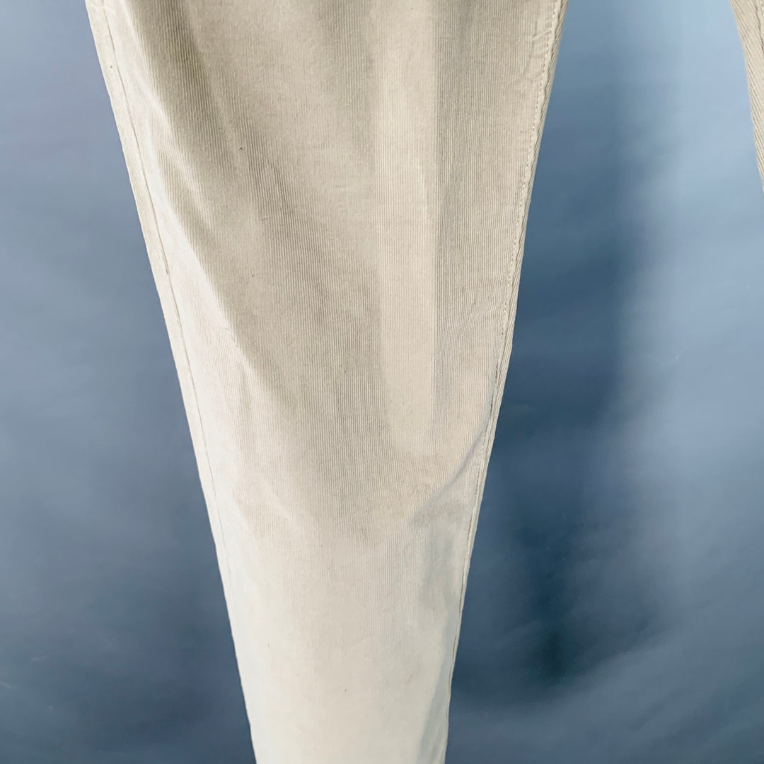 DUNHILL Size 38 Beige Corduroy Cotton Blend Straight Jean Cut Casual Pants