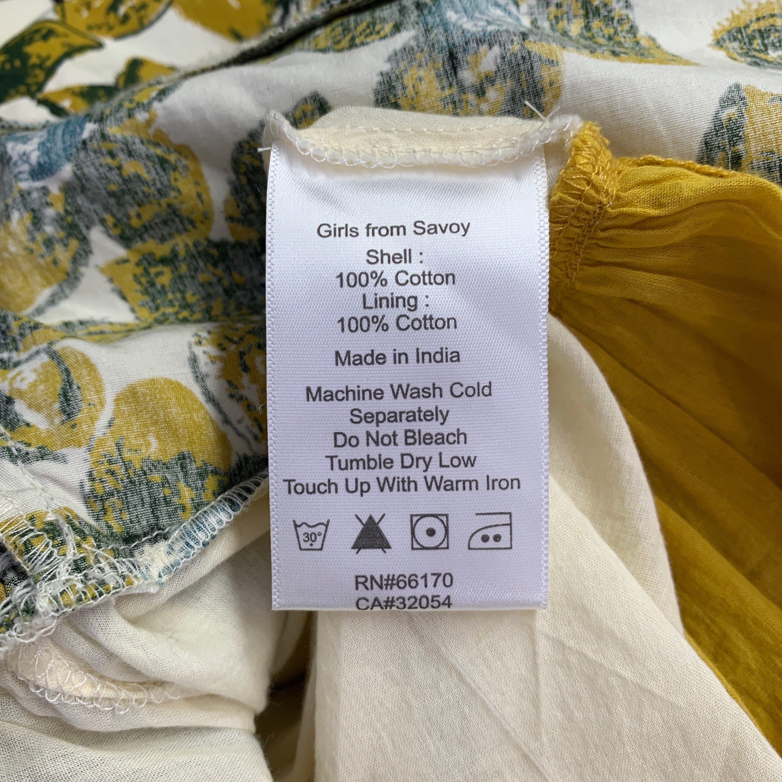 GIRLS FROM SAVOY Size 0 Cream Yellow Cotton Floral Halter