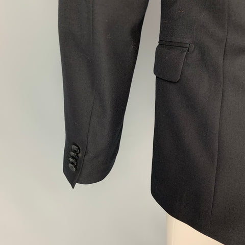 THEORY Size 38 Short Black Wool Notch Lapel Sport Coat