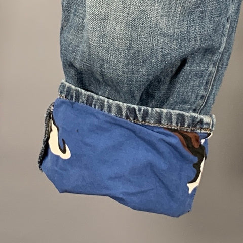 MARNI Size M Blue Brown Cotton  Linen Casual Pants
