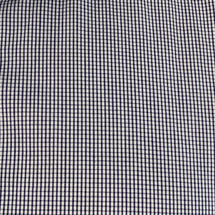 AGNÈS B. Size 38 Navy White Gingham Cotton Button Down Collar Short Sleeve Shirt
