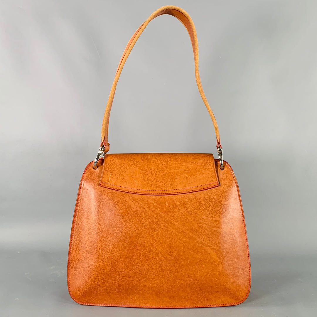 DOONEY & BOURKE Brown Leather Shoulder Bag Push Lock Handbag