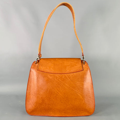 DOONEY & BOURKE Brown Leather Shoulder Bag Push Lock Handbag