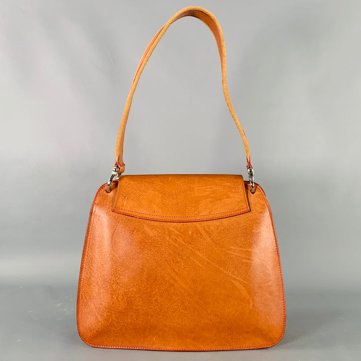 DOONEY & BOURKE Brown Leather Shoulder Bag Push Lock Handbag