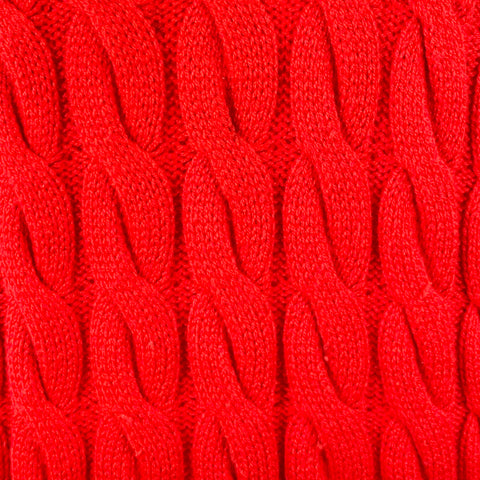 BENETTON Size M Red Cable Knit Wool Acrylic Crew Neck Sweater