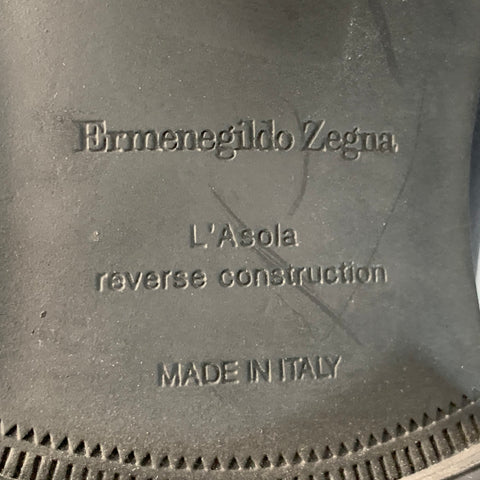 ERMENEGILDO ZEGNA Size 9 L'Asola Black Lambskin Leather Penny Loafers