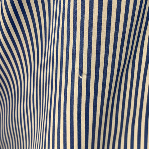 DRAKES LONDON Size M Blue White Stripe Cotton One pocket Long Sleeve Shirt