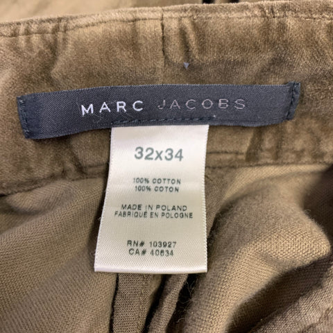 MARC by MARC JACOBS Size 32 Khaki Cotton Velvet Flat Front Straight Casual Pants