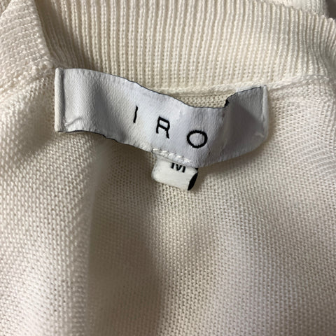 IRO Size M White Cupro Cotton Long Sleeve Pullover Womens
