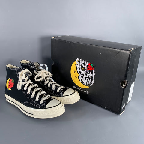 SKY HIGH FARM Size 8.5 Black Multi-Color Cartoon Canvas High Top Sneakers