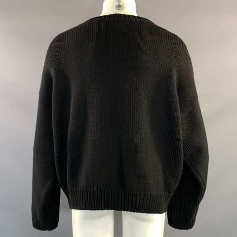 ENFANTS RICHES DEPRIMES SS2018 M Black White Knitted Cashmere Crew Neck Sweater