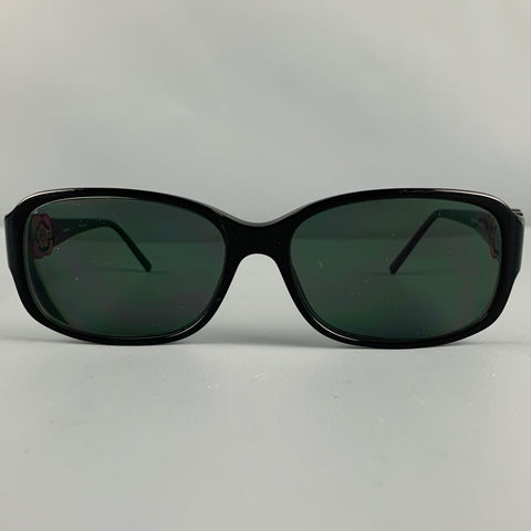 Monturas de gafas de sol CHANEL en camelia negra y roja