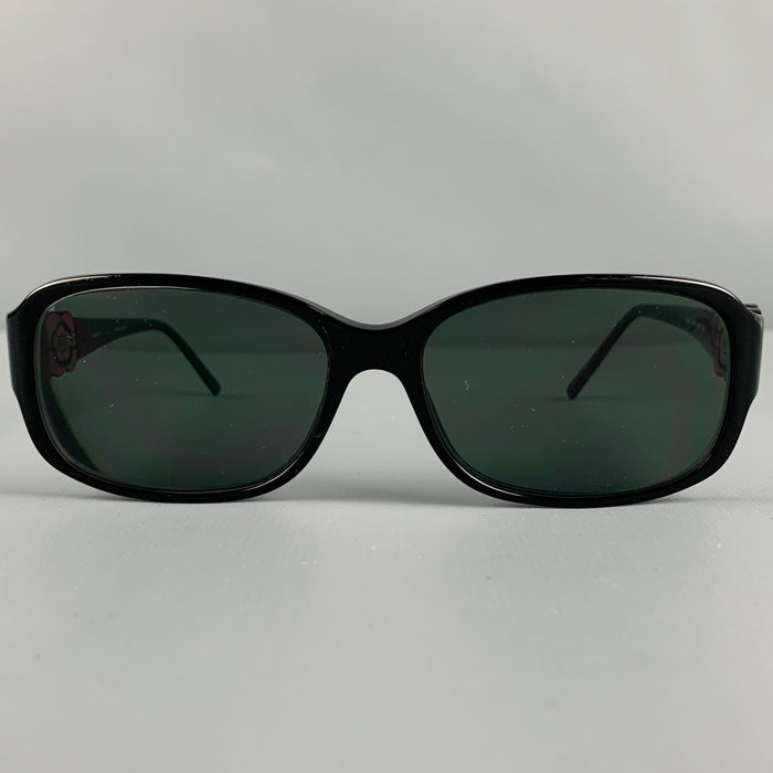 CHANEL Black Red Camellia Sunglasses Frames