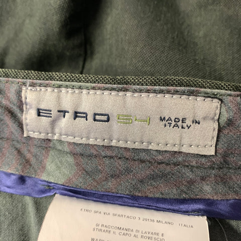 ETRO Size 36 Forest Green Cotton Blend Zip Fly Casual Pants