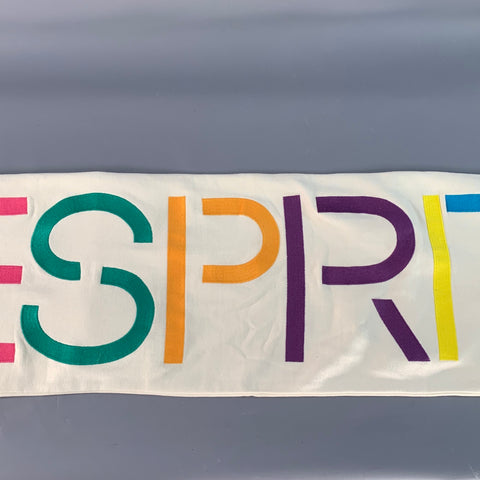 ESPRIT Cream Multi Color Embroidered Cotton Polyester Scarf