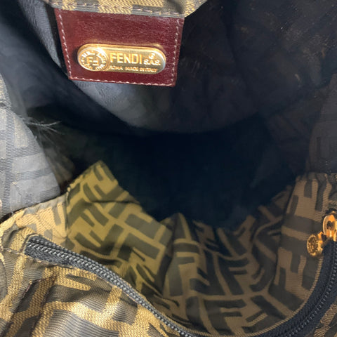 FENDI Brown Black Monogram Not Listed Tote Handbag
