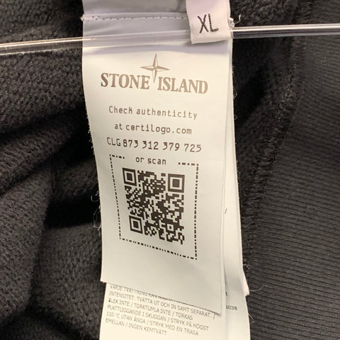 STONE ISLAND Size XL Black Cotton Jersey Zip Up Bomber Jacket