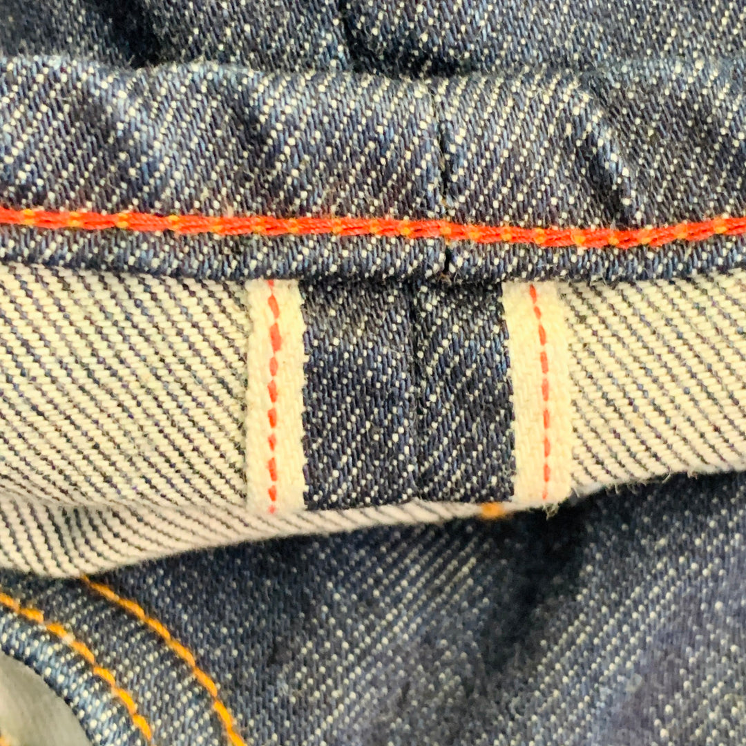 GUSTIN Size 40 Blue Twill Cotton Straight Selvedge Jeans