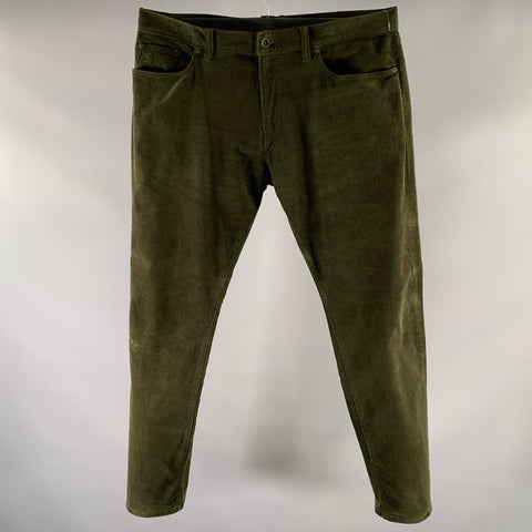 TODD SNYDER Size 36 Green Olive Corduroy Cotton Blend Pants