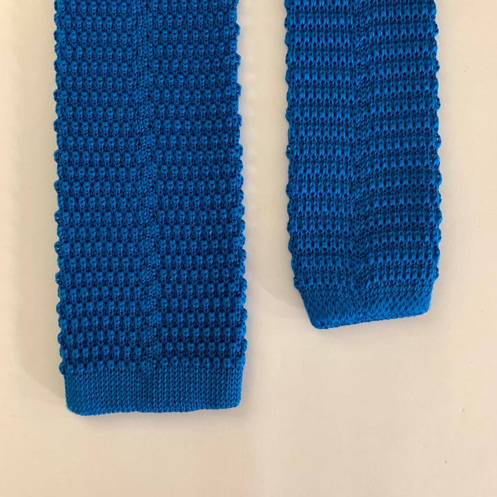 KNOTTERY Blue Knit Silk Tie