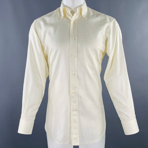 Chemise à manches longues boutonnée en coton crème ERMENEGILDO ZEGNA Taille M