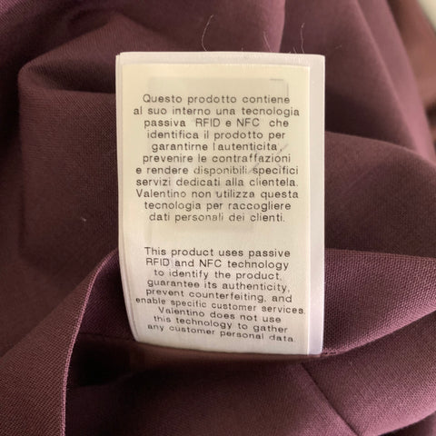 VALENTINO Chest Size 42 Burgundy Solid Mohair Blend Double Breasted 34 32 Suit