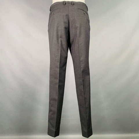 CALVIN KLEIN COLLECTION Size 40 Grey Wool Notch Lapel Tuxedo