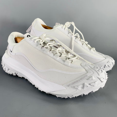 COMME des GARCONS HOMME PLUS Size 11 White Nylon Lace-Up Sneakers
