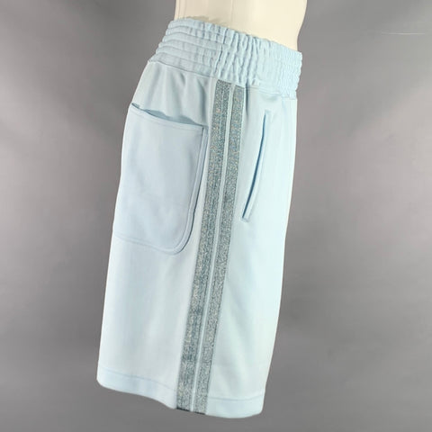 COMME des GARCONS HOMME PLUS Size S Blue Stripe Polyester Athletic Shorts