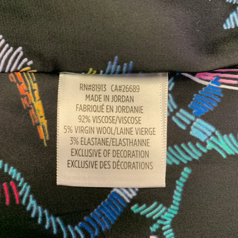 ROBERT GRAHAM Size 4 Black Multi Color Viscose Blend Jacket Blazer