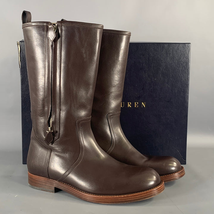 RALPH LAUREN Size 11 Brown Leather Pull On Boots