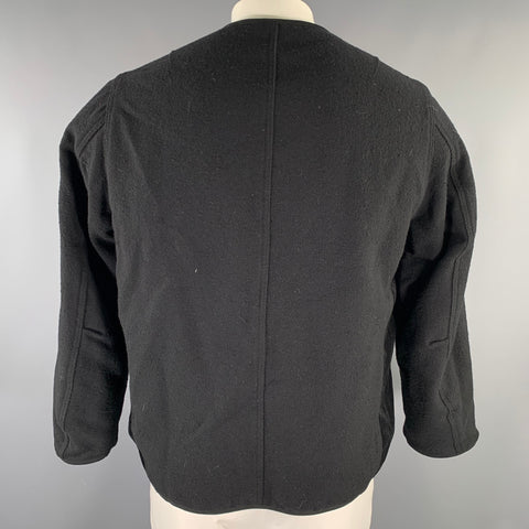 VISVIM Size L Black Textured Wool Linen Reversible Jacket