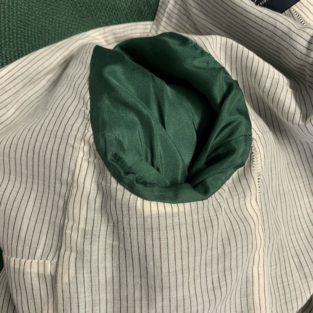 MAX MARA Size 4 Green Cotton Blend Woven Snaps Jacket
