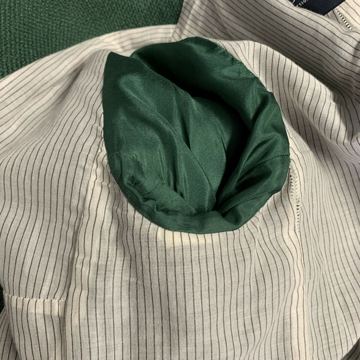 MAX MARA Size 4 Green Cotton Blend Woven Snaps Jacket