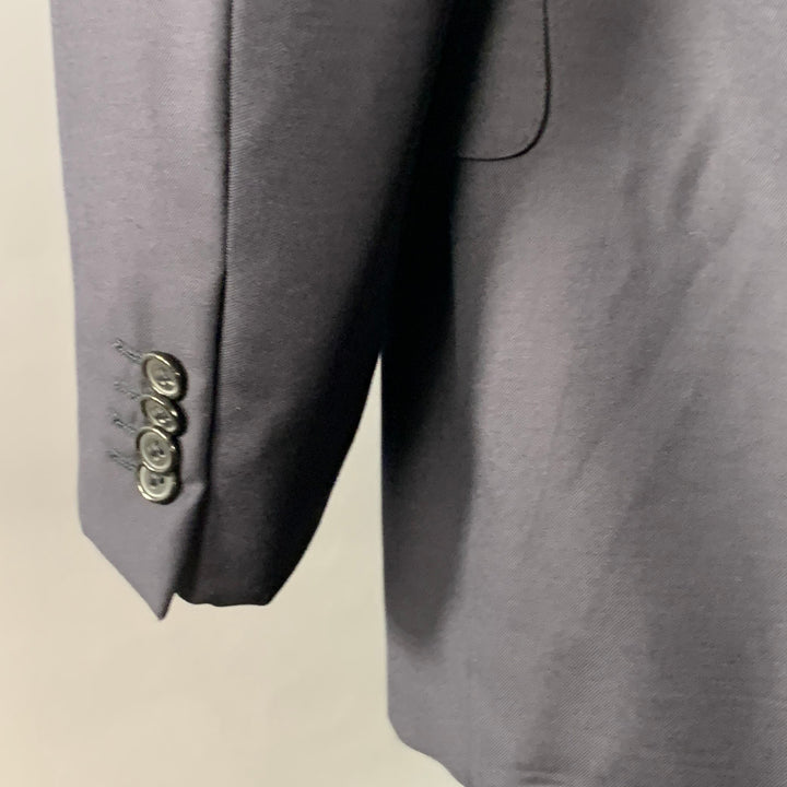 ERMENEGILDO ZEGNA Size 46 Regular Navy Twill Wool Notch Lapel Suit