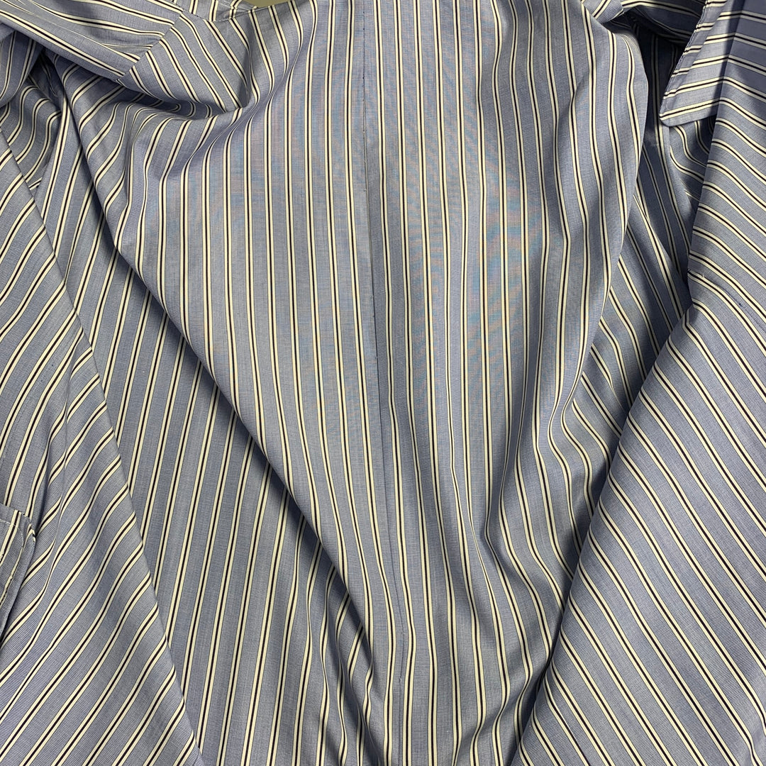 SACAI Size 44 Regular Light Blue White Stripe Cotton Sport Coat