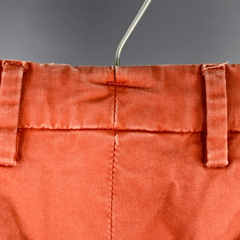BOGLIOLI Size 30 Orange Rust Cotton Blend Flat Front Casual Pants