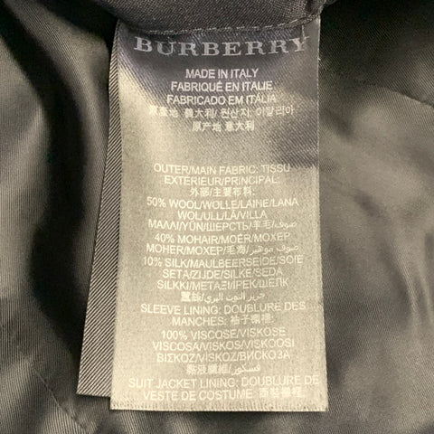 BURBERRY PRORSUM Size 38 Black Wool Mohair Silk Tuxedo Sport Coat
