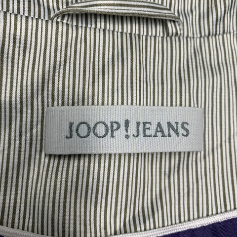 ¡JOOP! Blazer a rayas de mezcla de algodón gris blanco talla 2