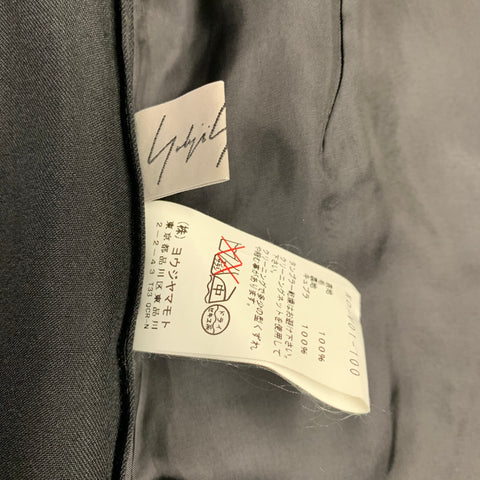YOHJI YAMAMOTO Size S Black Wool Twill Sleeveless Double Layered Vest