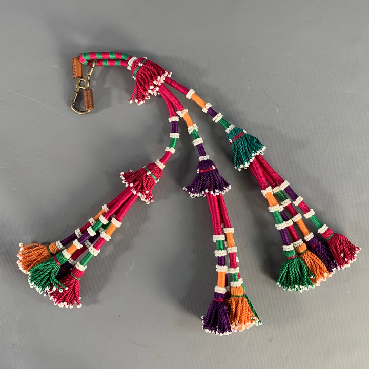 BURBERRY Multi-Color Beaded Metal Bag Charm