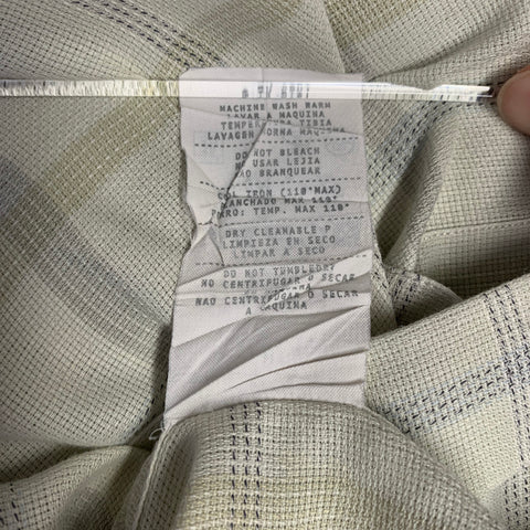 ERMENEGILDO ZEGNA Size L Green Sage Plaid Cotton One Pocket Long Sleeve Shirt