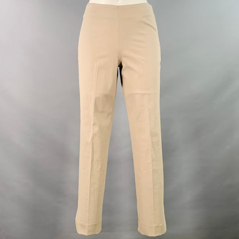RIVAMONTI Size 2 Khaki Cotton Blend Narrow Leg Dress Pants