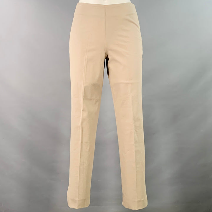 RIVAMONTI Size 2 Khaki Cotton Blend Narrow Leg Dress Pants