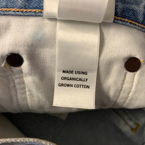 AGOLDE Size 28 Silver Metallic Denim Button Fly Jeans