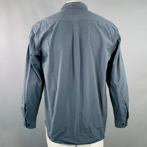 MERZ B. SCHWANEN Size XL Grey Charcoal Cotton One Pocket Long Sleeve Shirt