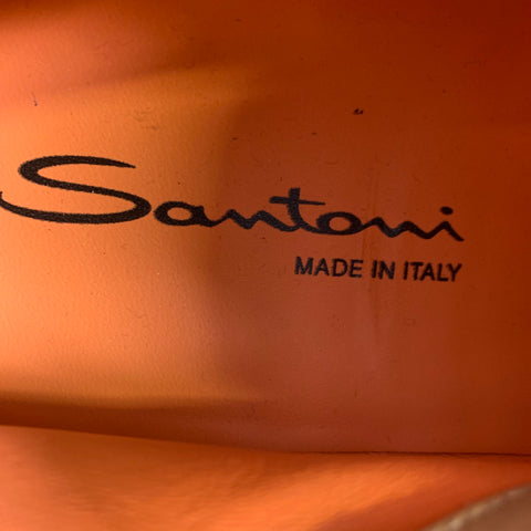SANTONI Size 9.5 Navy Solid Suede Chukka Loafers