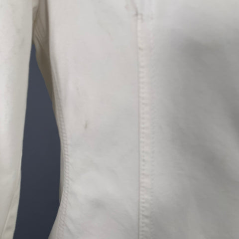 D&G by DOLCE & GABBANA Size 38 White Cotton Peak Lapel Jacket