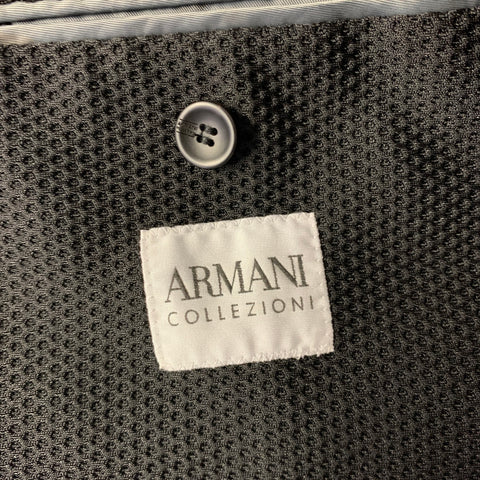 ARMANI COLLEZIONI Size 40 Black Waffle Knit Wool Blend Sport Coat