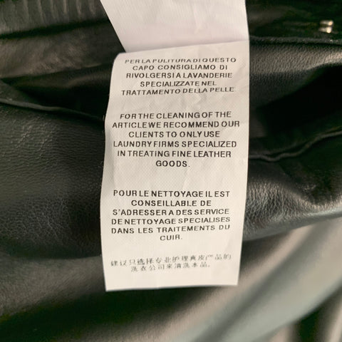 DOLCE & GABBANA Size 42 Black Lambskin Leather Bomber Jacket